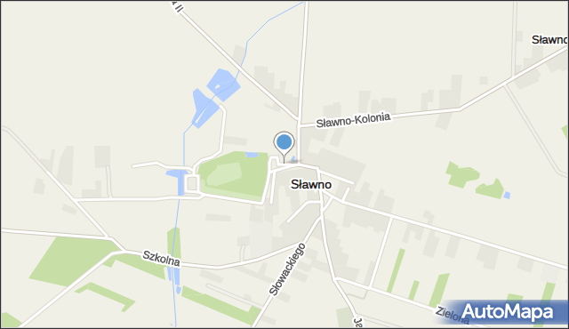 Sławno powiat opoczyński, Plac Kościelny, mapa Sławno powiat opoczyński