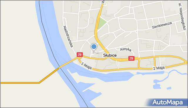 Słubice, Plac Frankfurcki, mapa Słubice