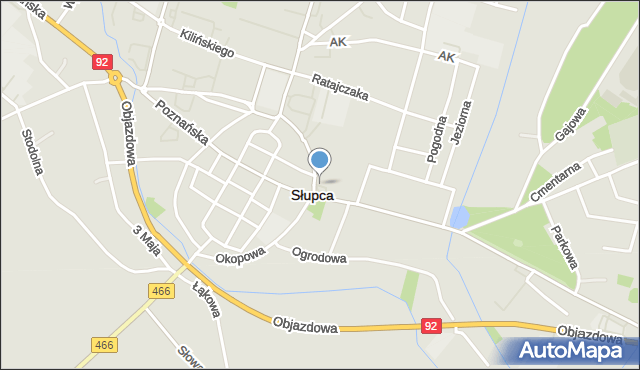 Słupca, Plac Bohaterów Warszawy, mapa Słupca