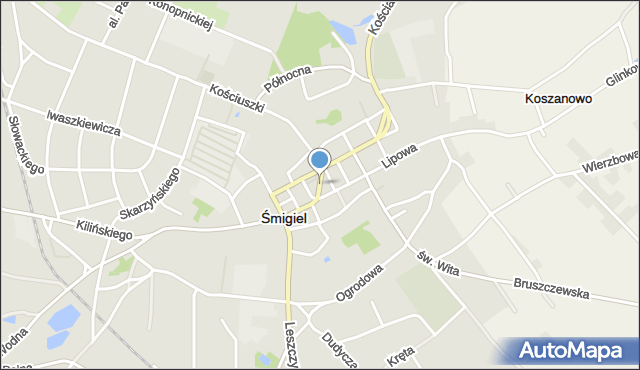 Śmigiel, Plac Rozstrzelanych, mapa Śmigiel