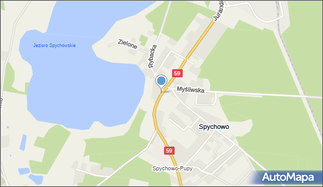 Spychowo, Plac Wolności, mapa Spychowo