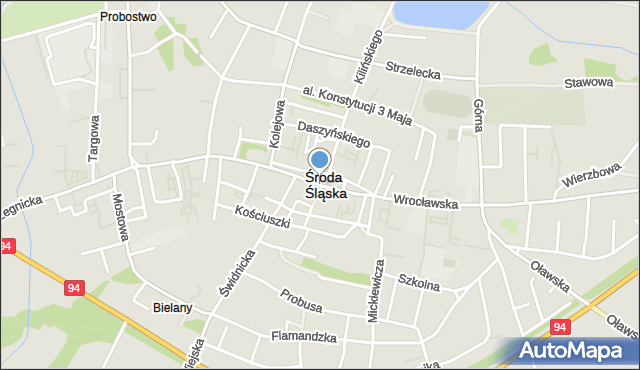 Środa Śląska, Plac Wolności, mapa Środa Śląska