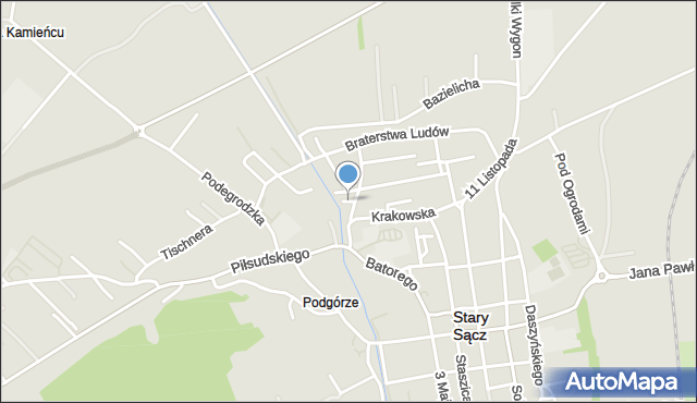 Stary Sącz, Plac Platy Nowińskiej Teresy, mapa Stary Sącz