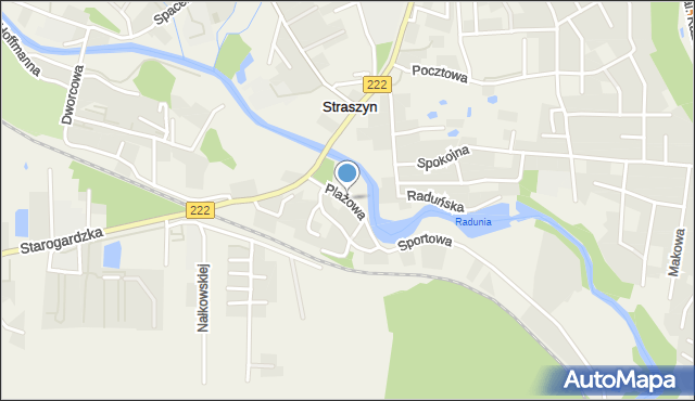 Straszyn, Plażowa, mapa Straszyn