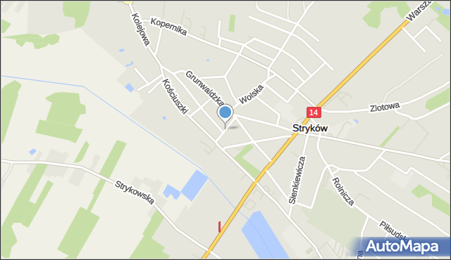 Stryków powiat zgierski, Plater Emilii, mapa Stryków powiat zgierski