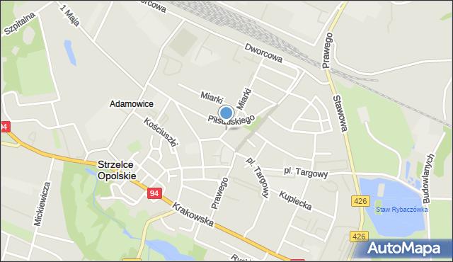 Strzelce Opolskie, Plac Kopernika Mikołaja, mapa Strzelce Opolskie