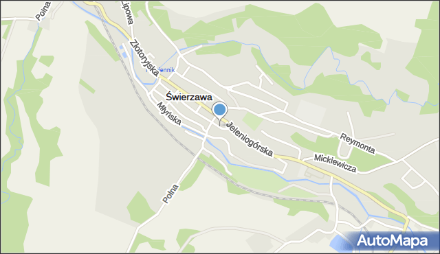 Świerzawa, Plac Bolesława Piasta, mapa Świerzawa