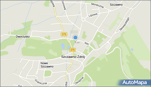 Szczawno-Zdrój, Plac Briey, mapa Szczawno-Zdrój