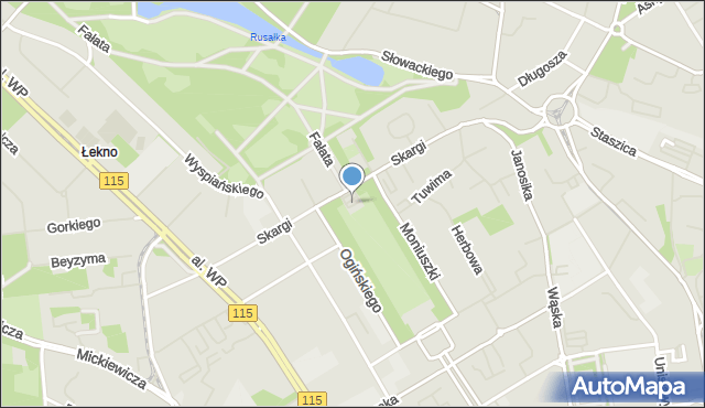 Szczecin, Plac Jasne Błonia im. Jana Pawła II, mapa Szczecina