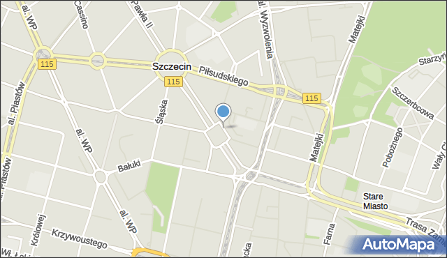 Szczecin, Plac Lotników, mapa Szczecina