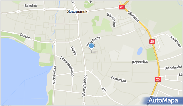 Szczecinek, Plac Winniczny, mapa Szczecinek