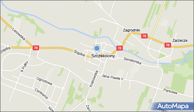 Szczekociny, Plac Kościuszki Tadeusza, gen., mapa Szczekociny