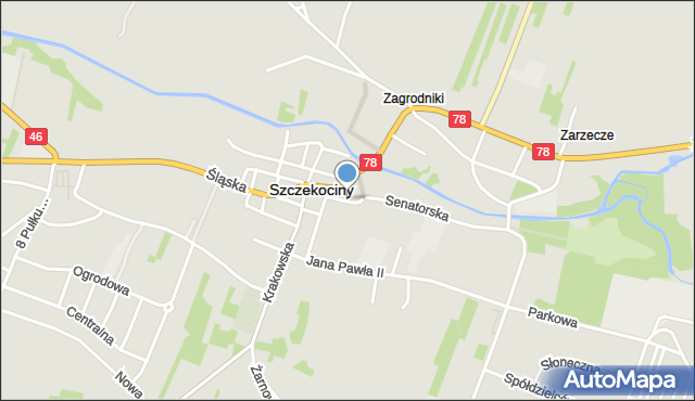 Szczekociny, Plac Panny Marii, mapa Szczekociny