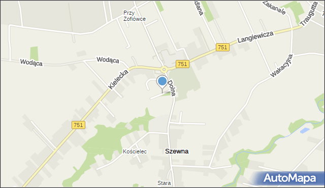 Szewna, Plac Popiela Marcina, ks., mapa Szewna