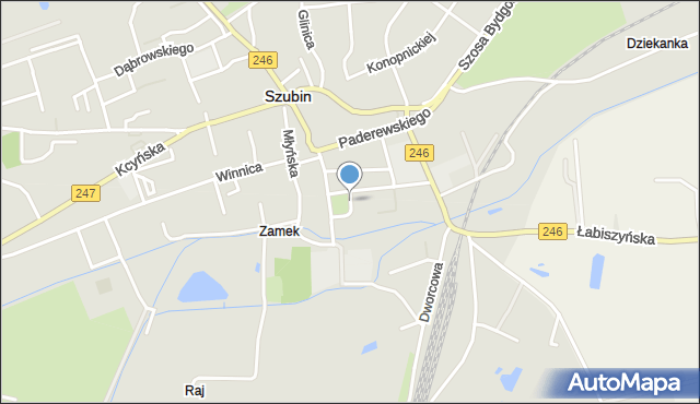 Szubin, Plac Kościelny, mapa Szubin