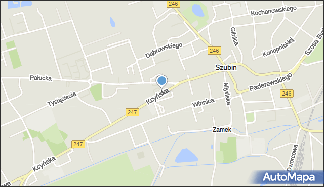 Szubin, Plac Wolności, mapa Szubin