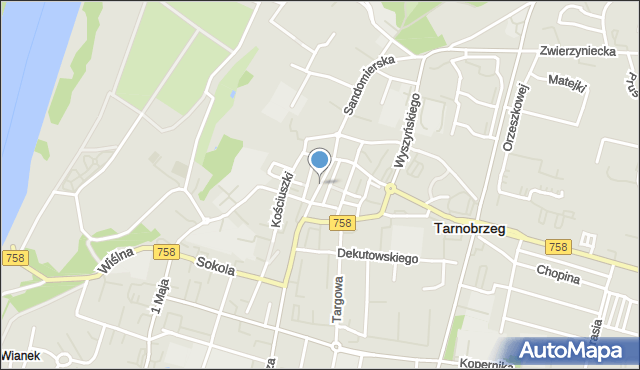 Tarnobrzeg, Plac Głowackiego Bartosza, mapa Tarnobrzegu