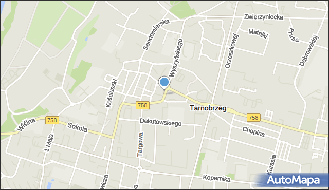 Tarnobrzeg, Plac Grota-Roweckiego Stefana, gen., mapa Tarnobrzegu