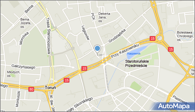 Toruń, Plac Towarzystwa Miłośników Torunia, mapa Torunia