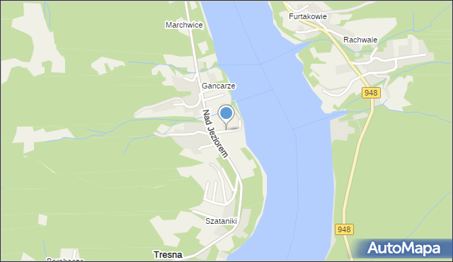 Tresna, Plażowa, mapa Tresna