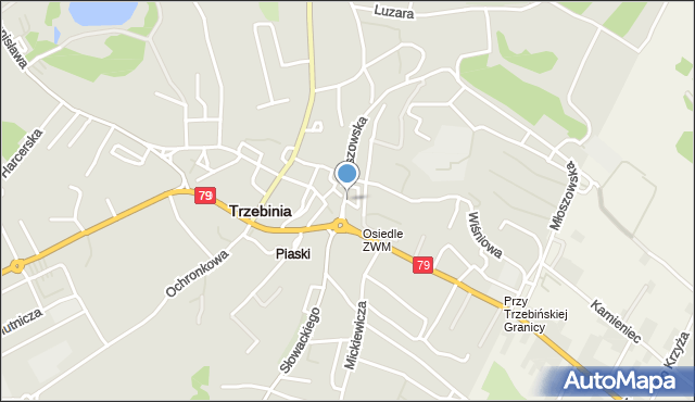 Trzebinia powiat chrzanowski, Plac Targowy, mapa Trzebinia powiat chrzanowski