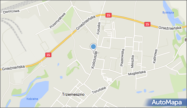 Trzemeszno powiat gnieźnieński, Plac Powstańców, mapa Trzemeszno powiat gnieźnieński