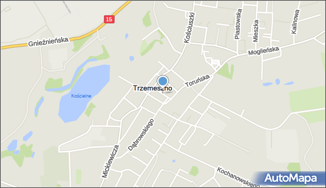 Trzemeszno powiat gnieźnieński, Plac Świętego Wojciecha, mapa Trzemeszno powiat gnieźnieński