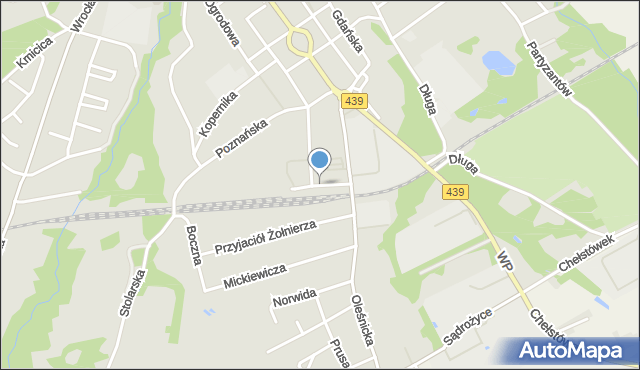 Twardogóra, Plac Kolejowy, mapa Twardogóra