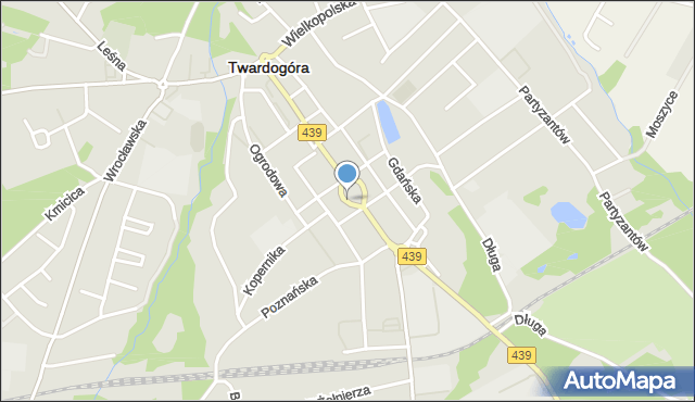Twardogóra, Plac Piastów, mapa Twardogóra