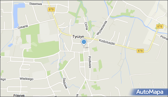 Tyczyn powiat rzeszowski, Plac Wolności, mapa Tyczyn powiat rzeszowski