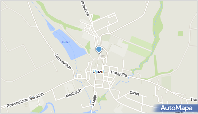 Ujazd powiat strzelecki, Plac Zamkowy, mapa Ujazd powiat strzelecki