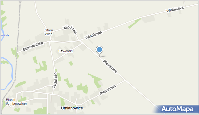 Umianowice, Plenerowa, mapa Umianowice