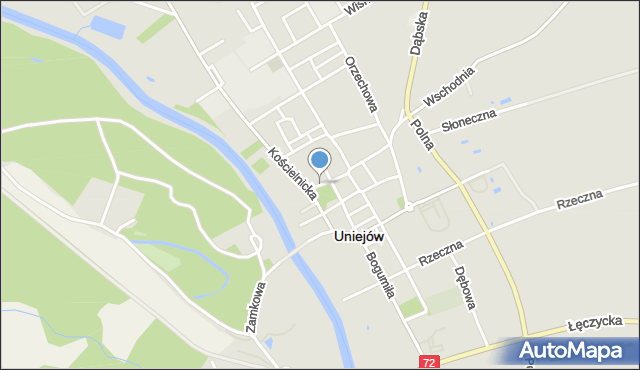 Uniejów, Plac Kolegiacki, mapa Uniejów