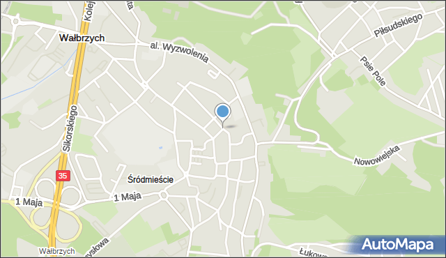 Wałbrzych, Plac Magistracki, mapa Wałbrzycha