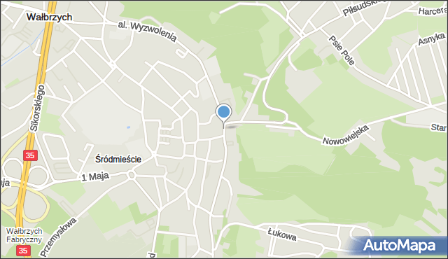 Wałbrzych, Plac Tuwima Juliana, mapa Wałbrzycha