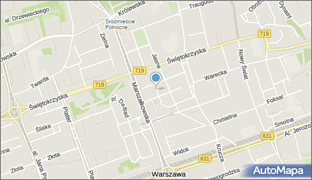 Warszawa, Plac Młynarskiego Emila, mapa Warszawy