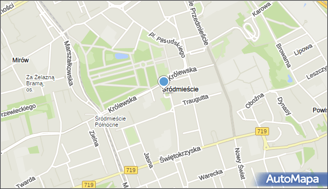 Warszawa, Plac Małachowskiego Stanisława, mapa Warszawy