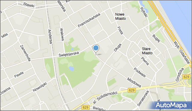 Warszawa, Plac Krasińskich, mapa Warszawy