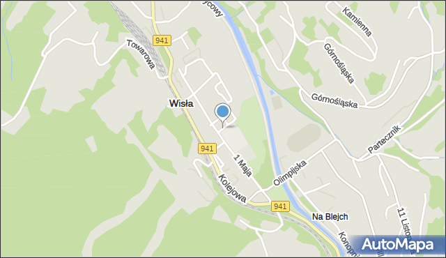 Wisła, Plac Hoffa Bogumiła, mapa Wisła