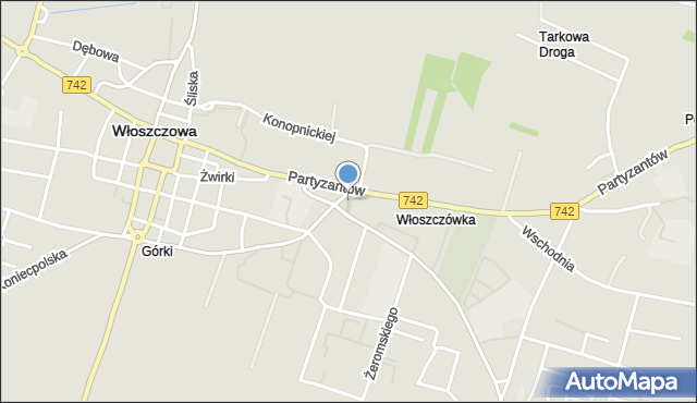 Włoszczowa, Plac Tarchalskiego Mieczysława, mjr., mapa Włoszczowa