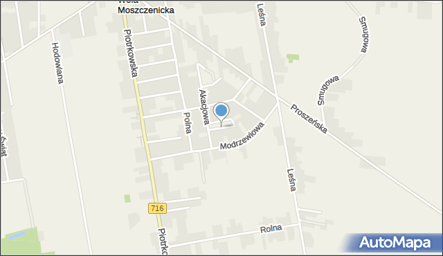 Wola Moszczenicka, Plac Włókniarzy, mapa Wola Moszczenicka