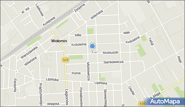 Wołomin, Plac 3 Maja, mapa Wołomin