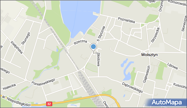 Wolsztyn, Plac Hoene-Wrońskiego Józefa Marii, mapa Wolsztyn