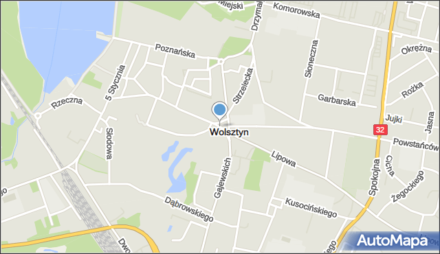 Wolsztyn, Plac Kościuszki Tadeusza, gen., mapa Wolsztyn