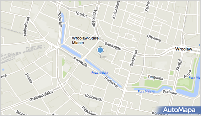 Wrocław, Plac Wolności, mapa Wrocławia