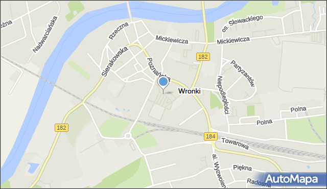 Wronki powiat szamotulski, Plac Targowy, mapa Wronki powiat szamotulski