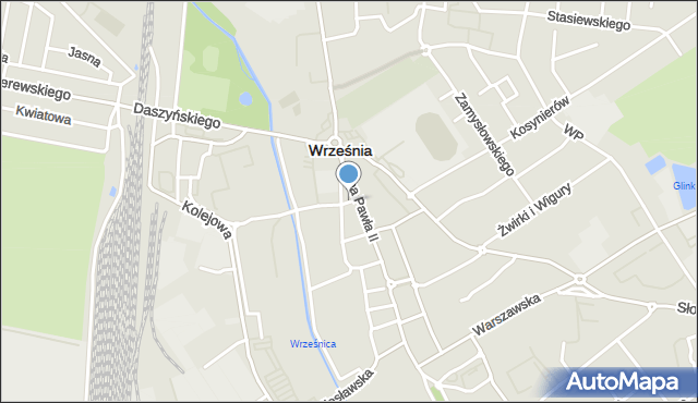 Września, Plac Świętego Stanisława, mapa Wrześni