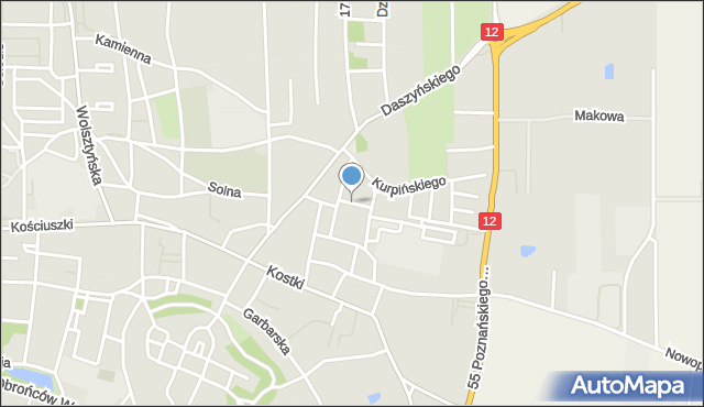 Wschowa, Plac Kosynierów, mapa Wschowa