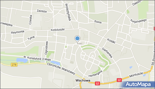 Wschowa, Plac św. Jana, mapa Wschowa