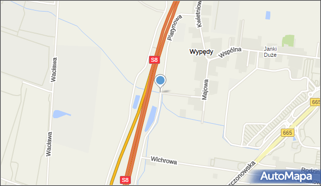 Wypędy, Platynowa, mapa Wypędy